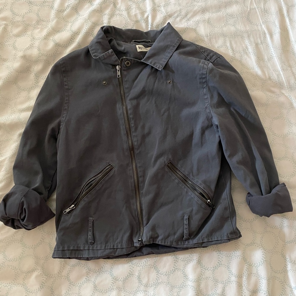 Grey Asymmetrical Moto jacket